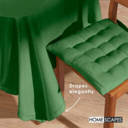 Homescapes Plain Cotton Tablecloth Dark Green 137 X 228 Cm, Rectangular Fabric Dining Table Cloth With Hem Stitch, Hypoallergenic - thumbnail 5