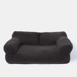 OHS Dog Bed Sofa Cat Washable Fleece Pet Puppy Medium Cushion, Charcoal - thumbnail 4