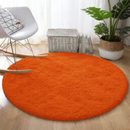 Aspire Homeware Non-Slip Rust Shaggy Rug Soft Fluffy Washable, Round Living Area And Bedroom Rug, (L)120Cm X (W)120Cm - thumbnail 6