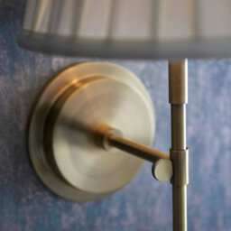 Luminosa Lighting Luminosa Rennes & Carla Wall Lamp With Shade Antique Brass Plate & Cream Fabric - thumbnail 5