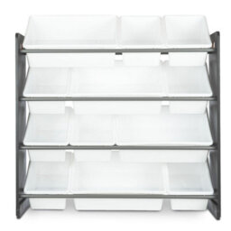 Livivo 4 Tier Kids Toy Storage Unit With 12 Plastic Boxes - thumbnail 6