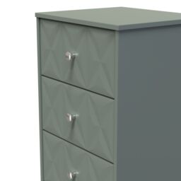 Genoa Ready Assembled Matt Green 5 Drawer Bedside Chest (H)1120mm (W)450mm (D)395mm - thumbnail 4