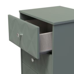Genoa Ready Assembled Matt Green 5 Drawer Bedside Chest (H)1120mm (W)450mm (D)395mm - thumbnail 3
