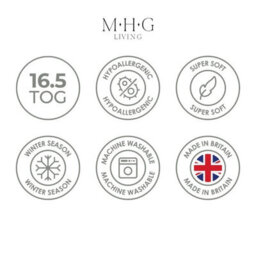 MHG Living Hypoallergenic 16.5 Tog Winter Duvet & Pillow Set - Extra Warm Striped Microfibre Bedding - Double - thumbnail 8
