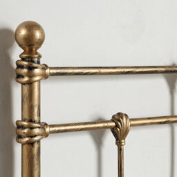 SlumberWorx Bayford Traditional Antique Brass Single Metal Bed Frame With Guest Trundle Bed - thumbnail 4