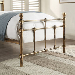 SlumberWorx Bayford Traditional Antique Brass Single Metal Bed Frame With Guest Trundle Bed - thumbnail 5