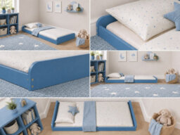 Strictly Beds and Bunks Leon Blue Montessori Pine Low Floor Bed, 2Ft 6 Small Single - thumbnail 7