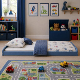 Strictly Beds and Bunks Leon Blue Montessori Pine Low Floor Bed, 2Ft 6 Small Single - thumbnail 4