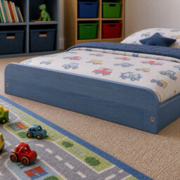 Strictly Beds and Bunks Leon Blue Montessori Pine Low Floor Bed, 2Ft 6 Small Single - thumbnail 3
