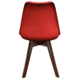 Fusion Living Soho Red Plastic Dining Chair With Squared Dark Wood Legs - thumbnail 4