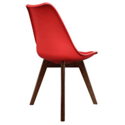 Fusion Living Soho Red Plastic Dining Chair With Squared Dark Wood Legs - thumbnail 5