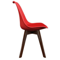Fusion Living Soho Red Plastic Dining Chair With Squared Dark Wood Legs - thumbnail 6
