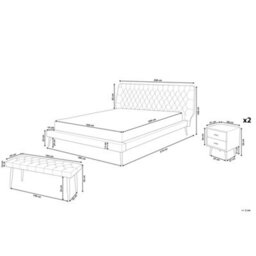Beliani Bedroom Set Faux Leather Essonne 160 X 200 Cm (Eu King Size) Grey - thumbnail 3