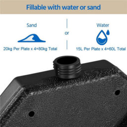 Yaheetech Black 15L 4-Piece Fillable Patio Umbrella Base Stand - thumbnail 8