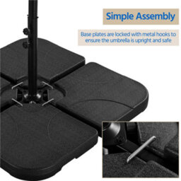 Yaheetech Black 15L 4-Piece Fillable Patio Umbrella Base Stand - thumbnail 7