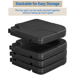 Yaheetech Black 15L 4-Piece Fillable Patio Umbrella Base Stand - thumbnail 5