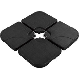 Yaheetech Black 15L 4-Piece Fillable Patio Umbrella Base Stand - thumbnail 1