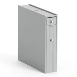 Grey Compact Freestanding Slim Bathroom Storage Cabinet - thumbnail 3