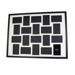 Photoframesandmore Black Multi Photo Frame. Suits 20 6X4Inch Photos. Mixed Layout. Wooden - thumbnail 2