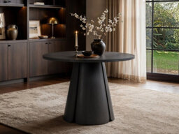 Solace+Co Ebony Extendable Dining Table Black And Elise Dining Chair Set Of 6 Beige - thumbnail 3