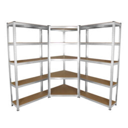 MonsterShop 2 X 90Cm Heavy Duty Racking & 1 X Corner Unit/garage Galvanised Steel Shelving