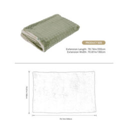 Living And Home Soft Thickened Warm Lambskin Green Double Used Washable Blanket 200Cm W X 180Cm D - thumbnail 9