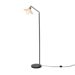 Litecraft Aya 1 Light Satin Nickel Industrial Style Floor Lamp - thumbnail 2