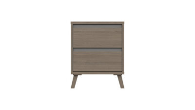 Tamarine Two Draw Bedside Table Grey Oak - image 1