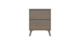 Tamarine Two Draw Bedside Table Grey Oak - thumbnail 1
