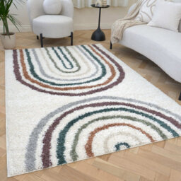 The Rugs Moodi Shaggy Multicolour Raincat Rug Runner Scandinavian Thick High Pile For Living Rooms, Bedrooms, Hallways, Kitchens - thumbnail 8
