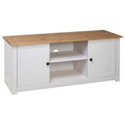 Berkfield Elegant Tv Cabinet White 120X40X50 Cm Solid Pine Wood Panama Range - thumbnail 4