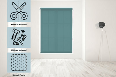 Caecus Blinds Made To Measure Straight Edge Daylight Roller Blind Teal 240Cm - image 1