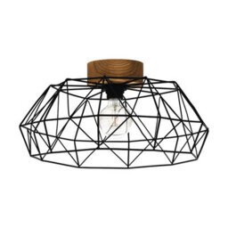Eglo Padstow Black And Natural Metal/wood Ceiling Light (D) 45.5Cm - thumbnail 2
