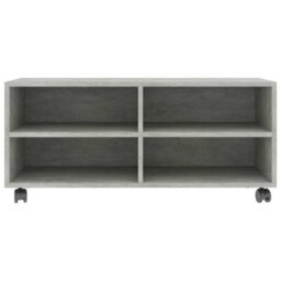 Berkfield Sturdy Tv Cabinet With Castors Concrete Grey 90X35X35 Cm Engineered Wood - thumbnail 4