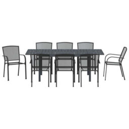 Berkfield Garden Dining Set 9 Pcs Steel - thumbnail 7