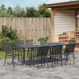 Berkfield Garden Dining Set 9 Pcs Steel - thumbnail 4