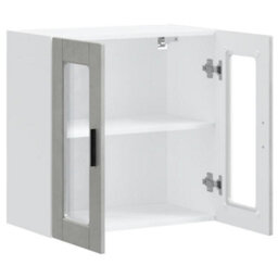 Berkfield Durable Kitchen Wall Cabinet With Glass Door Porto Concrete Grey - thumbnail 7