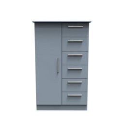 Trent 1 Door 5 Drawer Kids Robe In Denim (Ready Assembled) - thumbnail 1