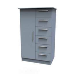 Trent 1 Door 5 Drawer Kids Robe In Denim (Ready Assembled) - thumbnail 3