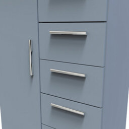 Trent 1 Door 5 Drawer Kids Robe In Denim (Ready Assembled) - thumbnail 4