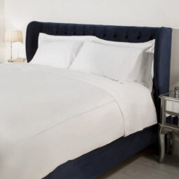 Mediterranean Linens Monaco 100% Egyptian Cotton 400 Thread Count Super King Duvet Cover Set-White