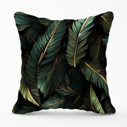 Warren Reed Designer Green And Gold Leaves Outdoor Cushion 45Cm X 45Cm - thumbnail 1