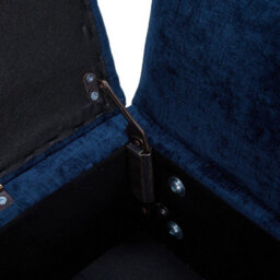 Blue Storage Bench Ottoman Chenille Upholstered Entryway Bedroom - thumbnail 4