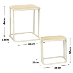 White Nesting Coffee Tables Set Of 2 Rectangular Sofa Side Tables For Living Room New - thumbnail 2
