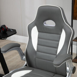 Vinsetto Gaming Chair Pu Leather Office Chair Swivel Chair Grey - thumbnail 8