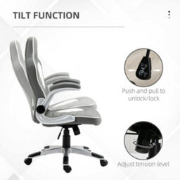 Vinsetto Gaming Chair Pu Leather Office Chair Swivel Chair Grey - thumbnail 5