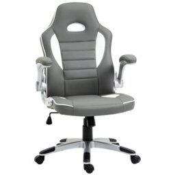 Vinsetto Gaming Chair Pu Leather Office Chair Swivel Chair Grey - thumbnail 2