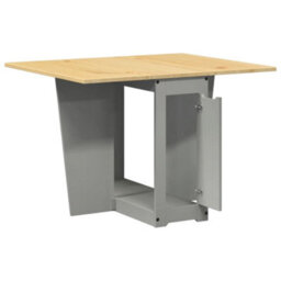 Berkfield Butterfly Dining Table Foldable Corona Grey Solid Wood Pine - thumbnail 7