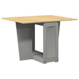 Berkfield Butterfly Dining Table Foldable Corona Grey Solid Wood Pine - thumbnail 2