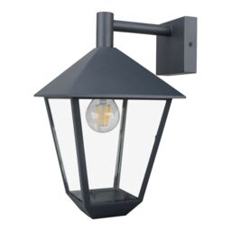 GoodHome Docker Fixed Matt Dark Grey Mains-Powered Outdoor Wall Light - thumbnail 3